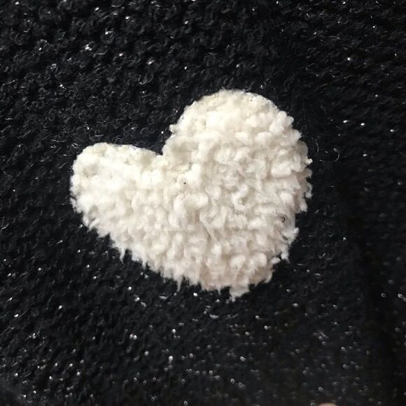 - Lauren Conrad black sweater with fuzzy hearts. Sm - Picture 4 of 4